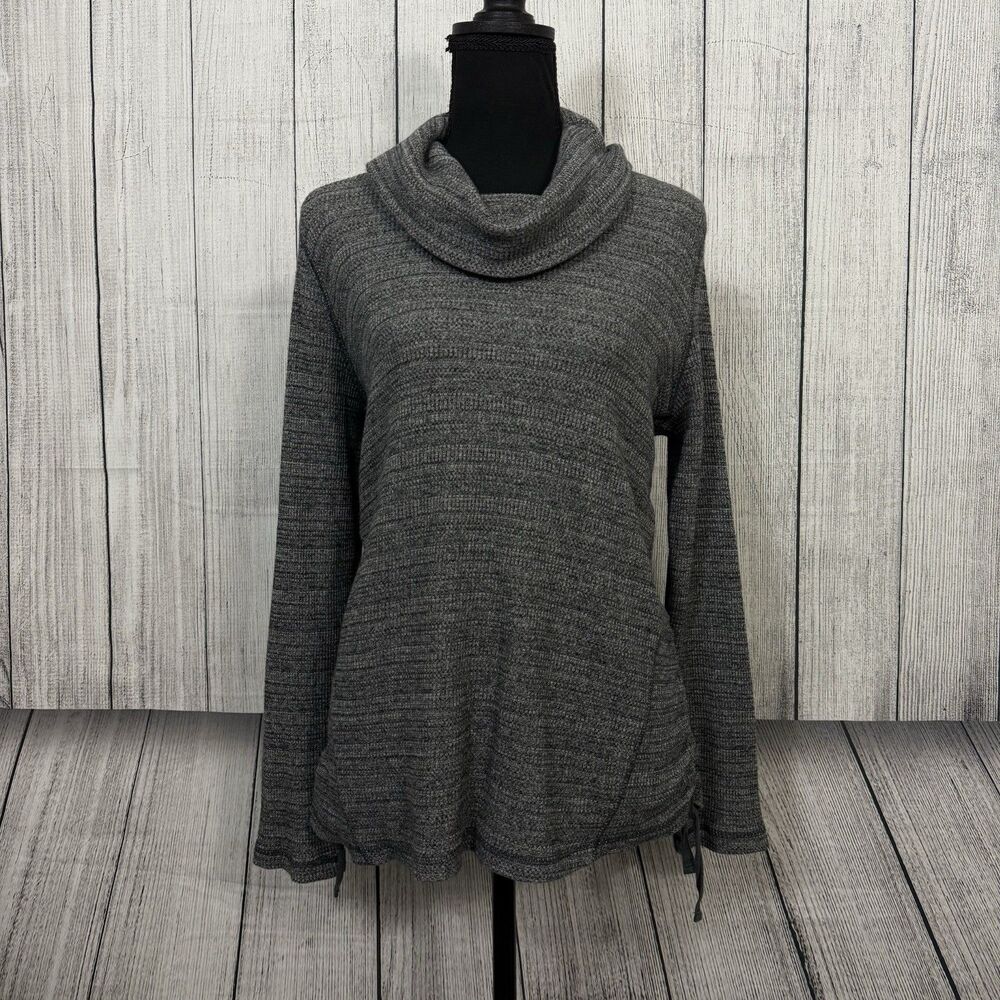 J. Jill Women's Med Gray Cowl Neck Pullover Long Sleeve Sweater Classic Comfort